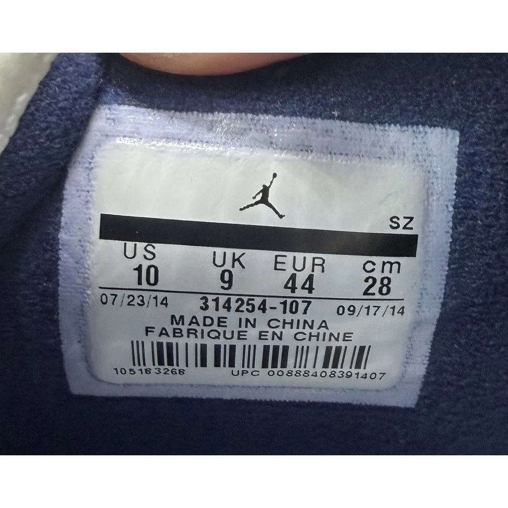 Jordan Air Jordan 4 Retro LS Columbia White/Black Leather 314254-107 Mens Sz 10
